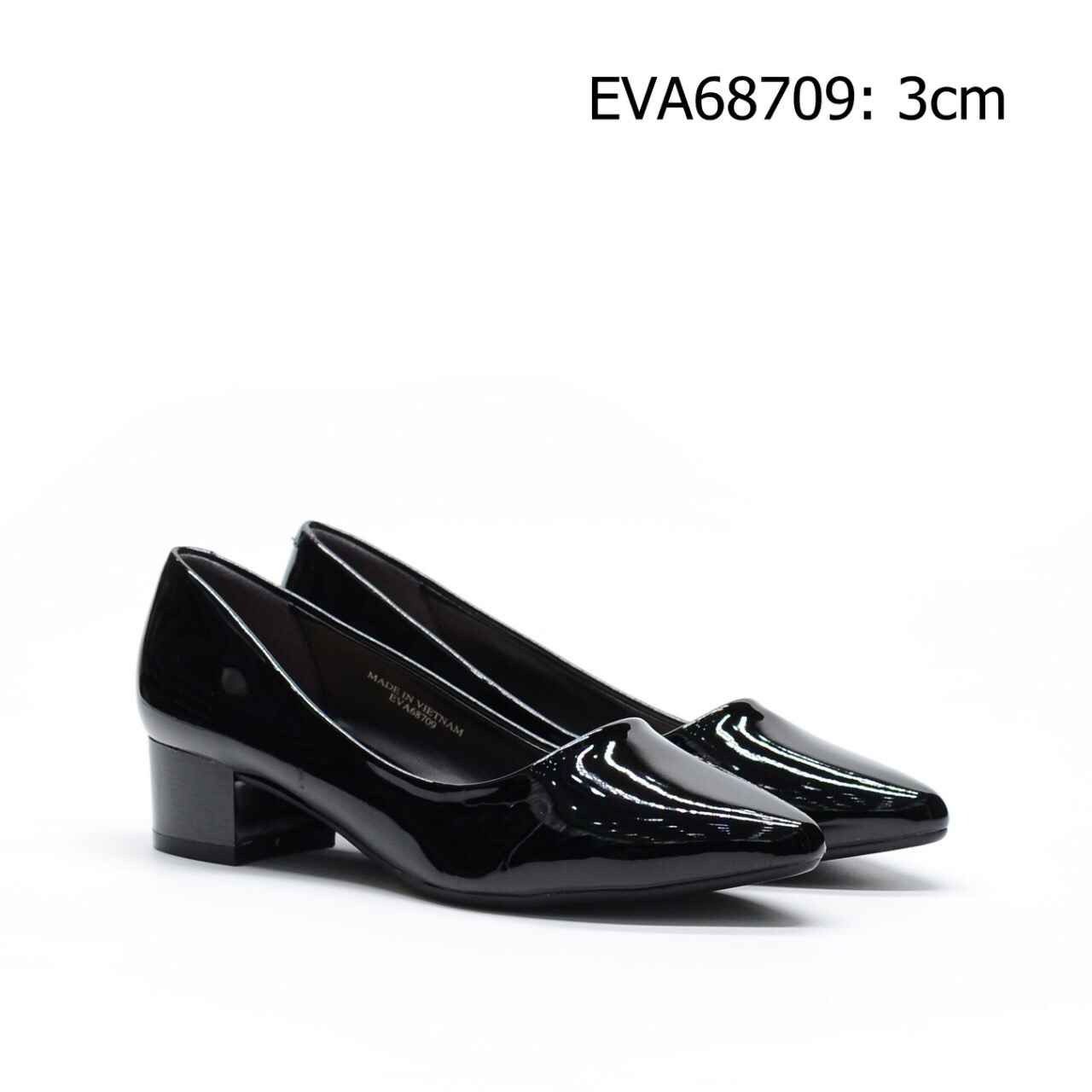 Giày nữ công sở đế vuông EVA68709 chất liệu da bóng trẻ trung, quyến rũ